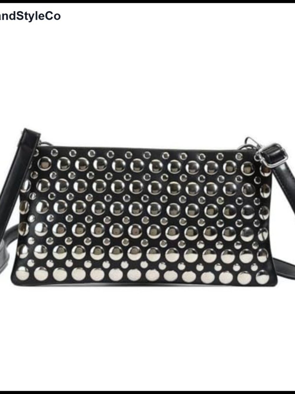 Studded PU Leather Clutch Shoulder Bag Crossbody Evening Purse